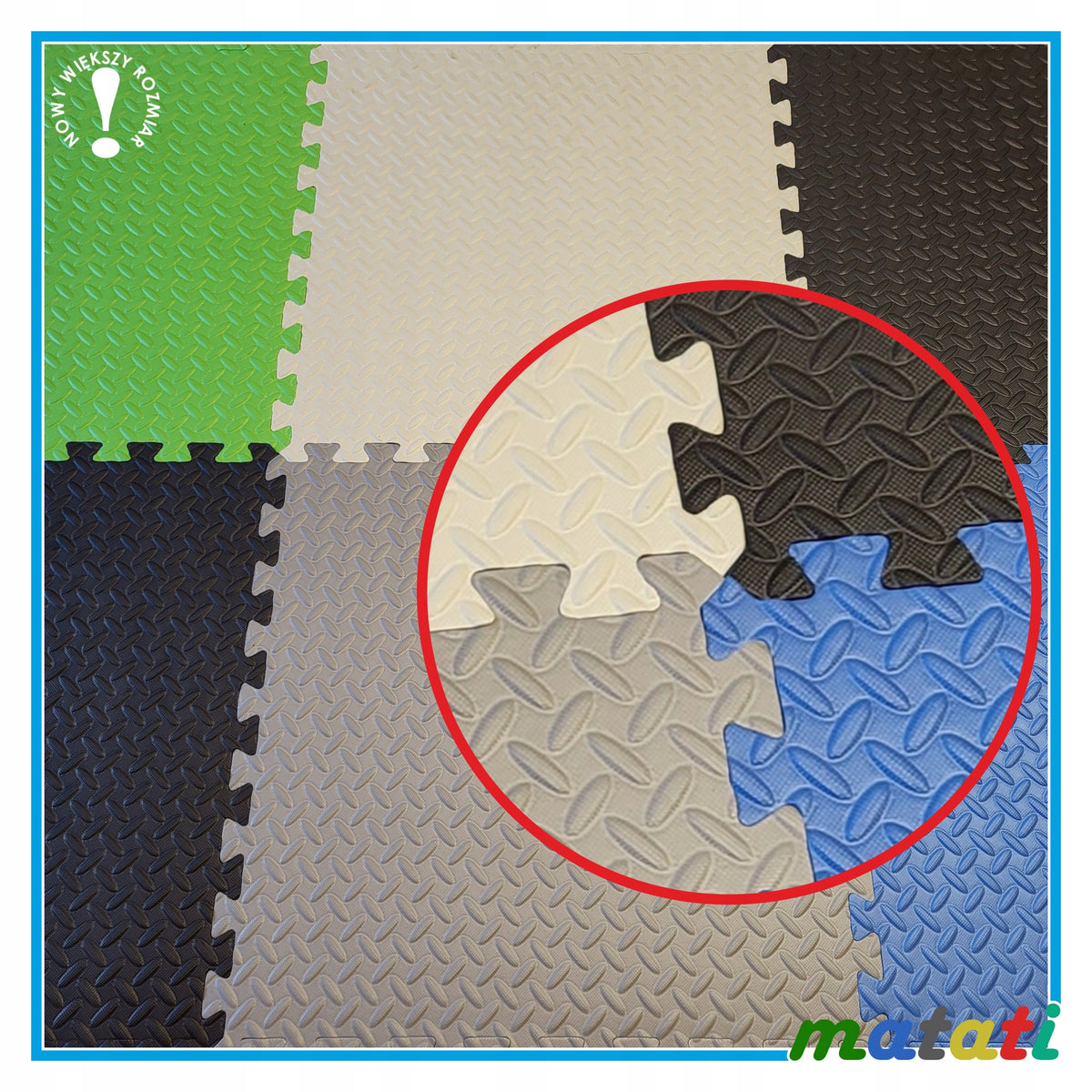 FOAM MAT FOR YOGA EXERCISES - LARGE PUZZLE PROTECTIVE NON-SLIP FLOOR Packaging status original