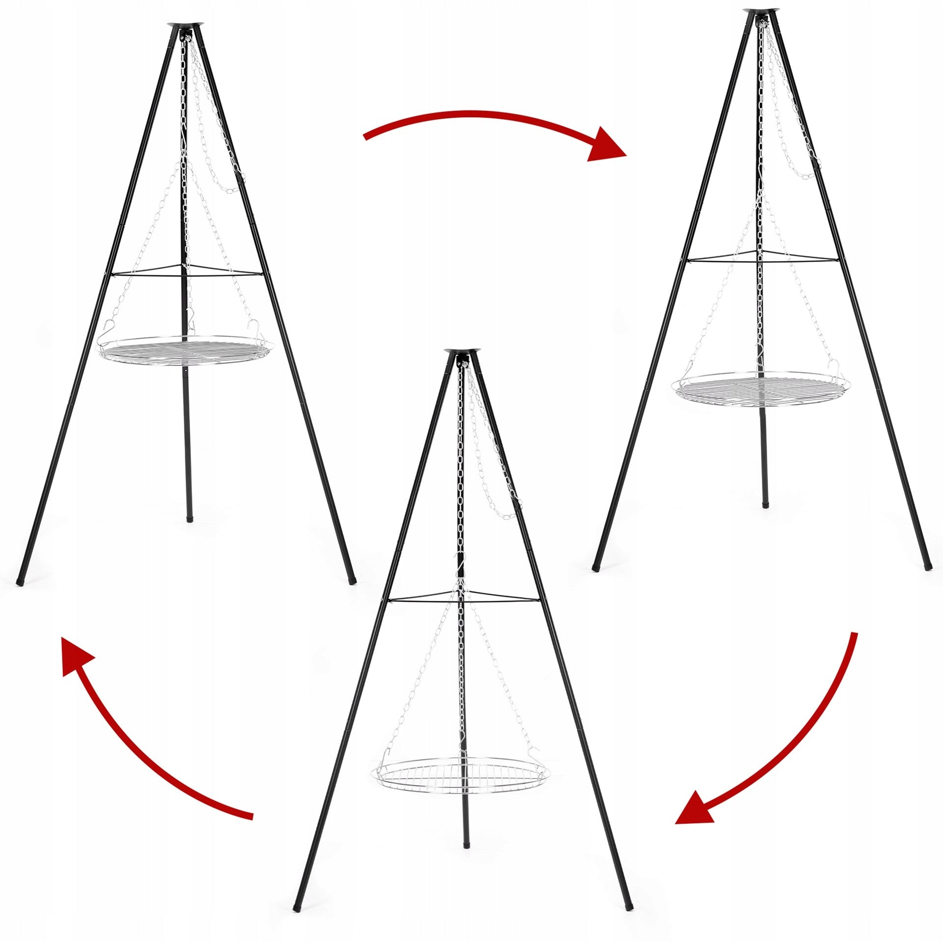 FOCAL GRILL HANGING GRATE 50cm LARGE TRIPOD STAND OVER FIREPLACE STEEL Grate diameter / width 51 cm