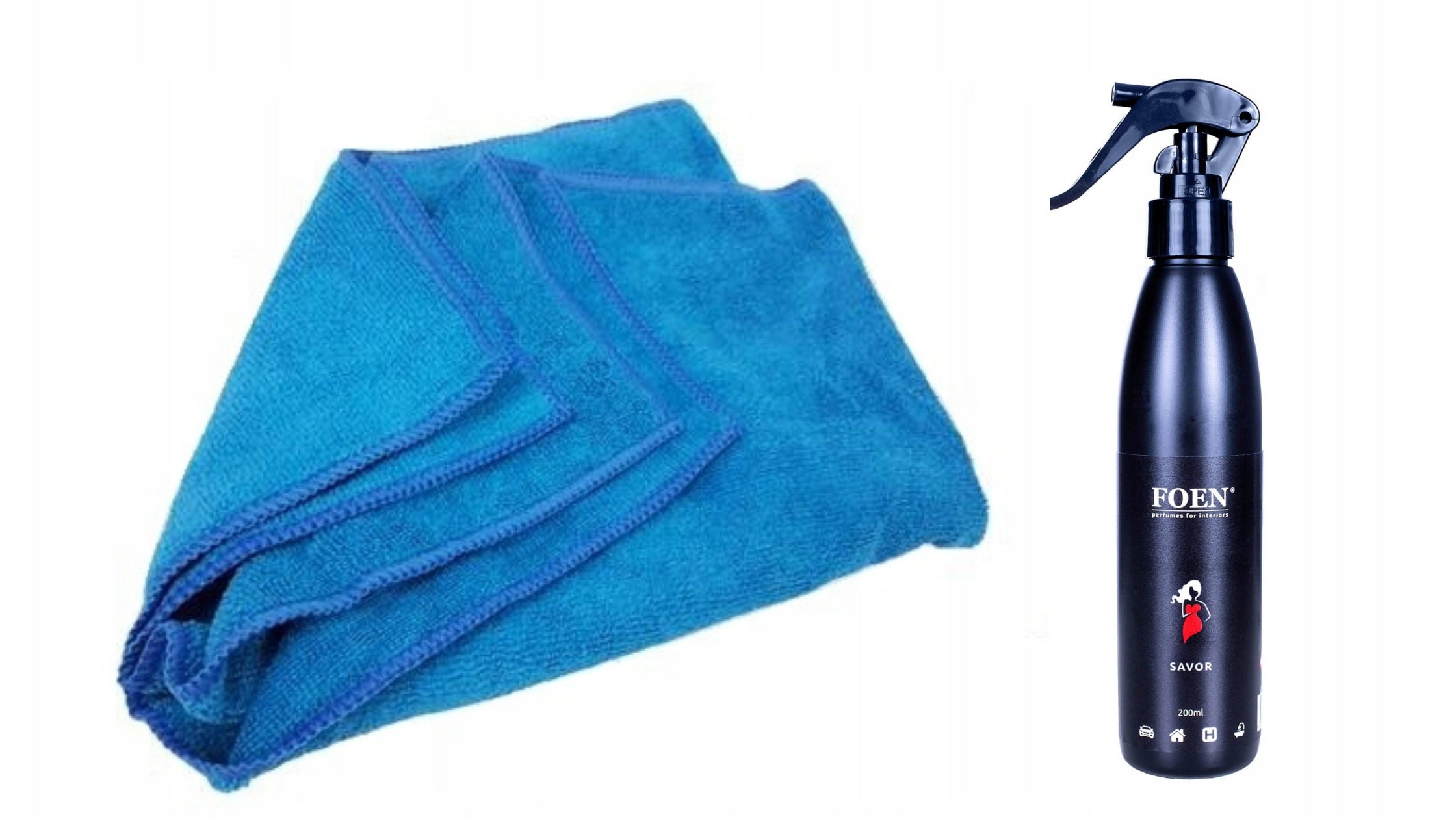 FOEN FRAGRANCE FOR INTERIORS 200ML SAVOR+MICROFIBER 60X40