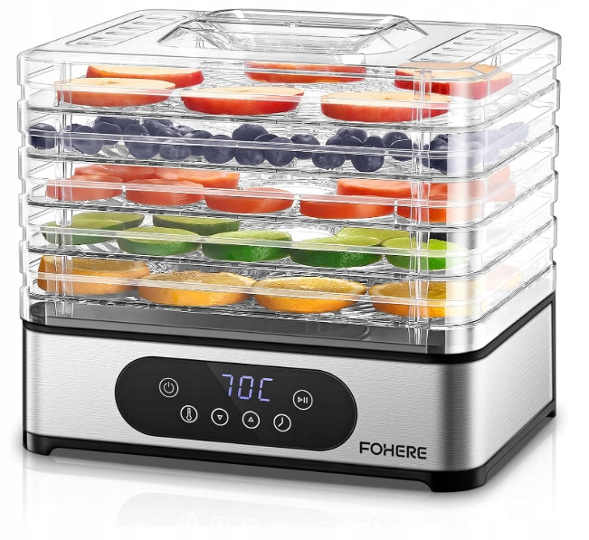 FOHERE Stainless Steel Mushroom Dryer, LED Display, 420 W