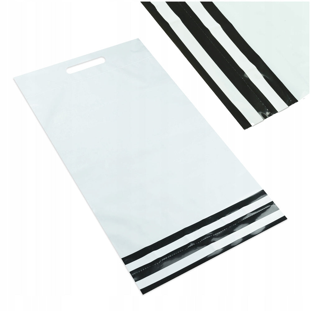 FOIL PACKS COURIER 30x40+7 WITH HANDLE WHITE 0,07