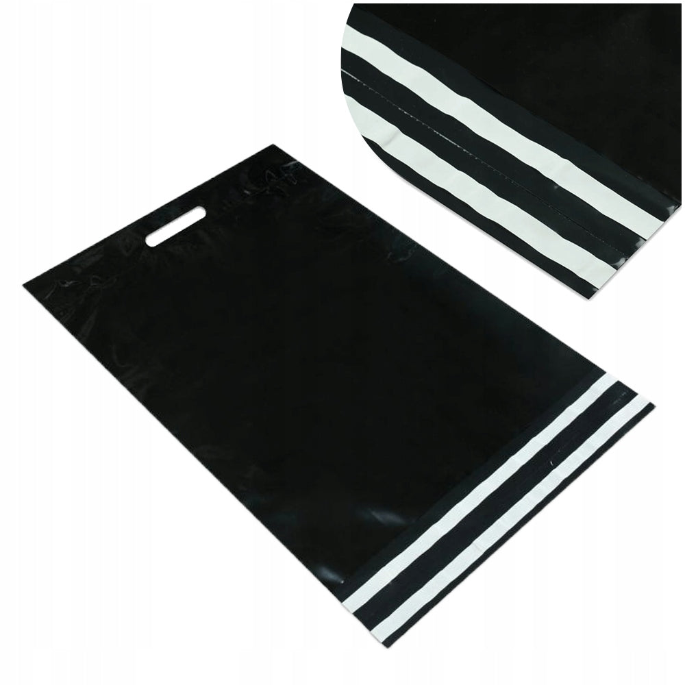 FOIL PACKS COURIER 50x60+7 WITH HANDLE BLACK 0,07