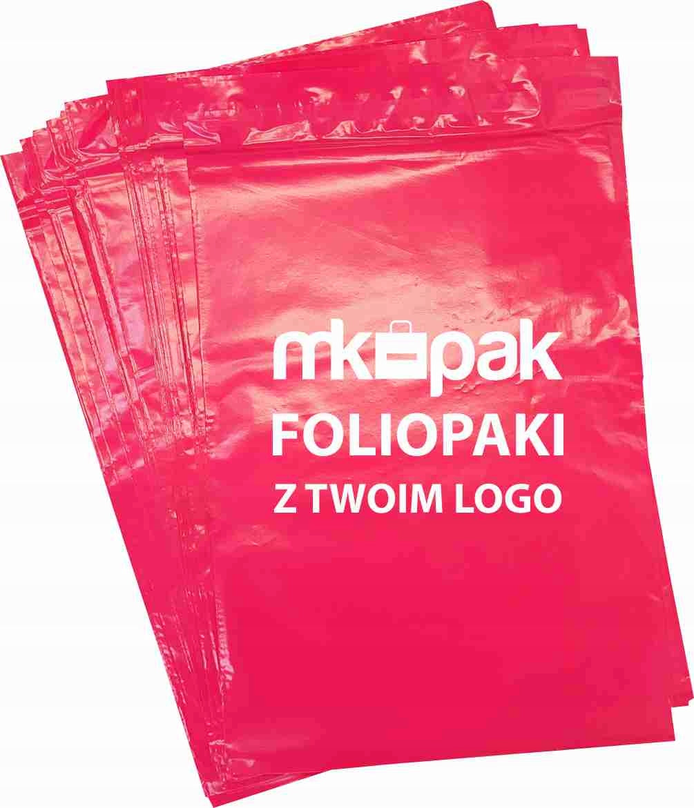 FOIL PACKS COURIER ENVELOPES WITH YOUR LOGO 190X250 100 pcs RED