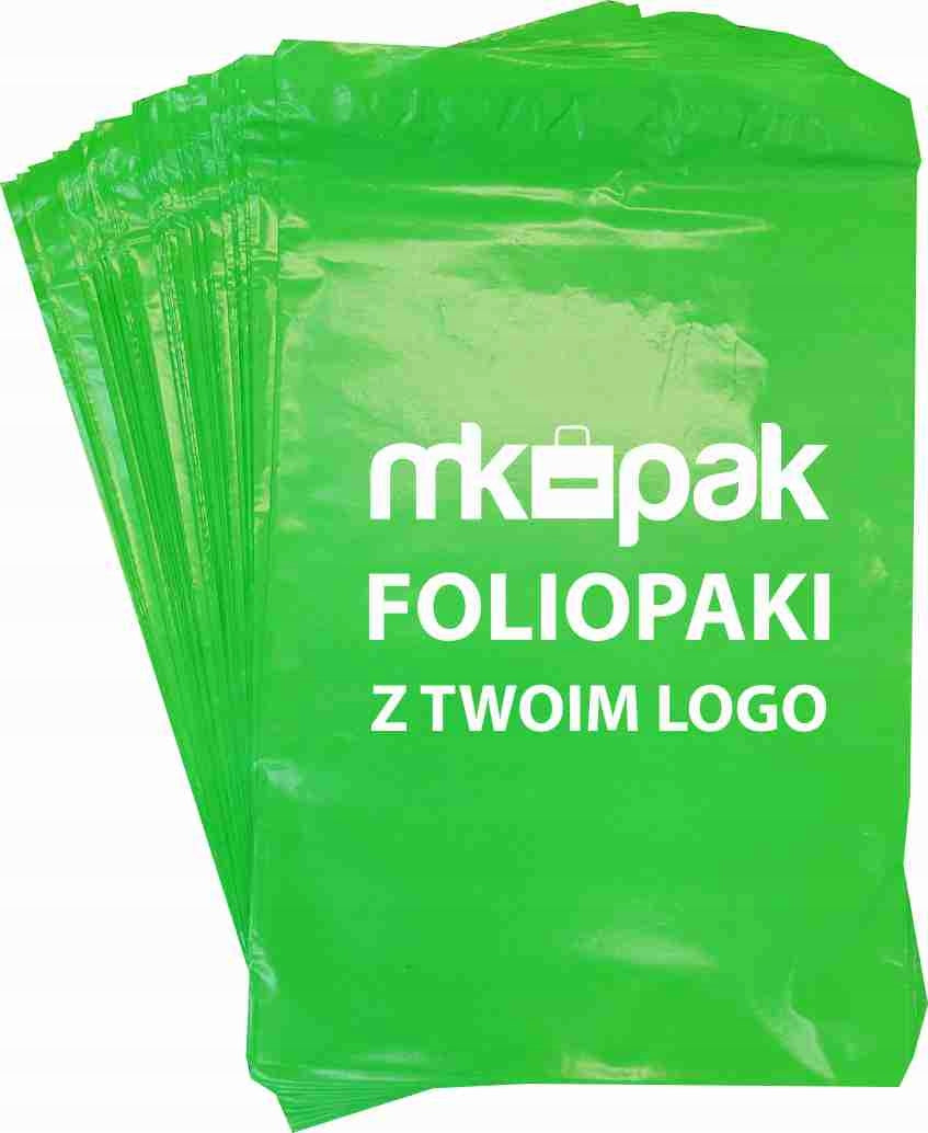 FOIL PACKS COURIER ENVELOPES WITH YOUR LOGO 240X325 100 pcs GREEN