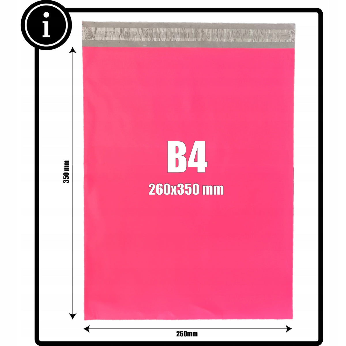 FOIL PACKS COURIER PINK B4 260x350 Envelopes Strong 100 pcs Packaging status original