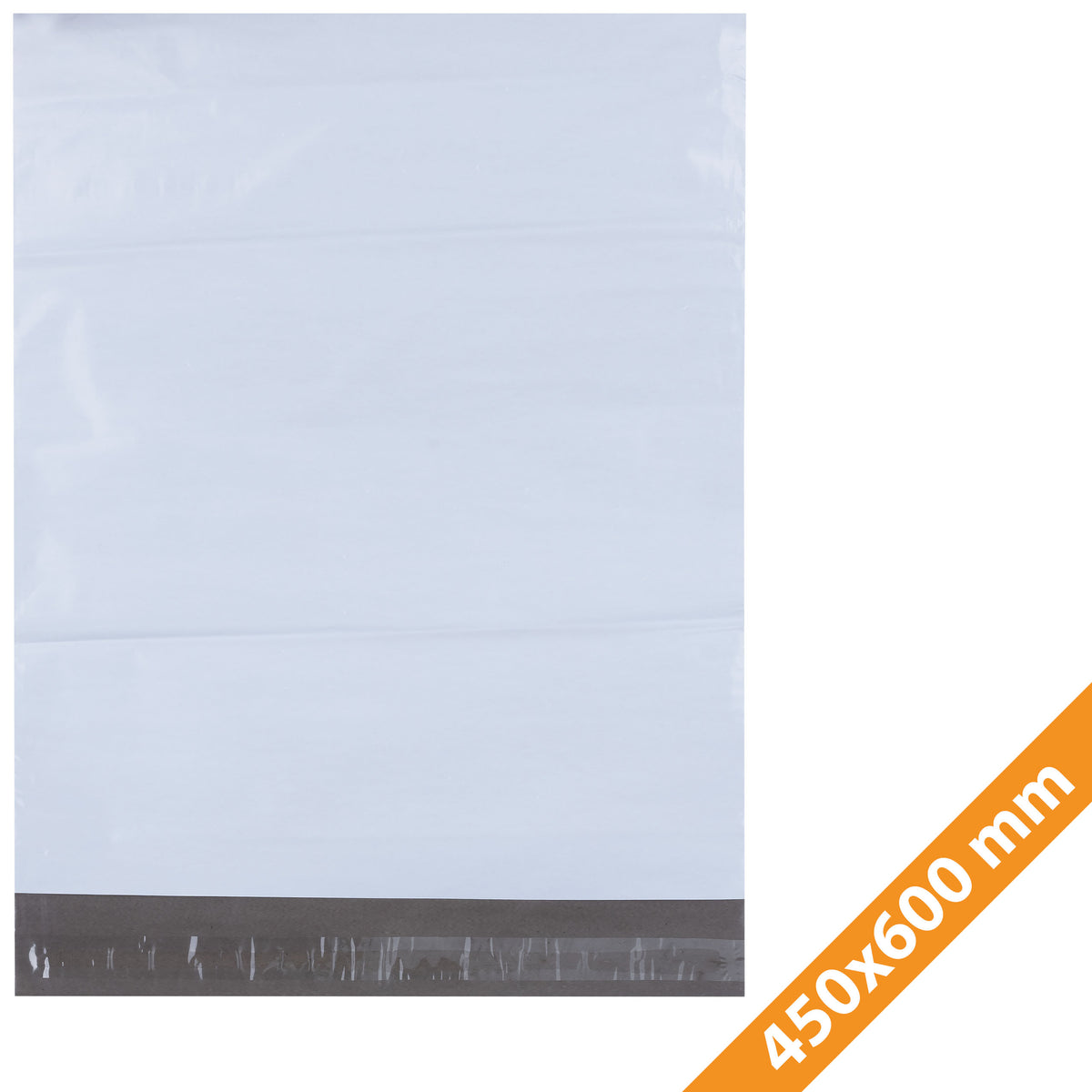 FOIL PACKS COURIER ROSFIX WHITE LDPE 450X600 100PCS WITH TAPE FOR SHIPPING Format 450 x 600 mm