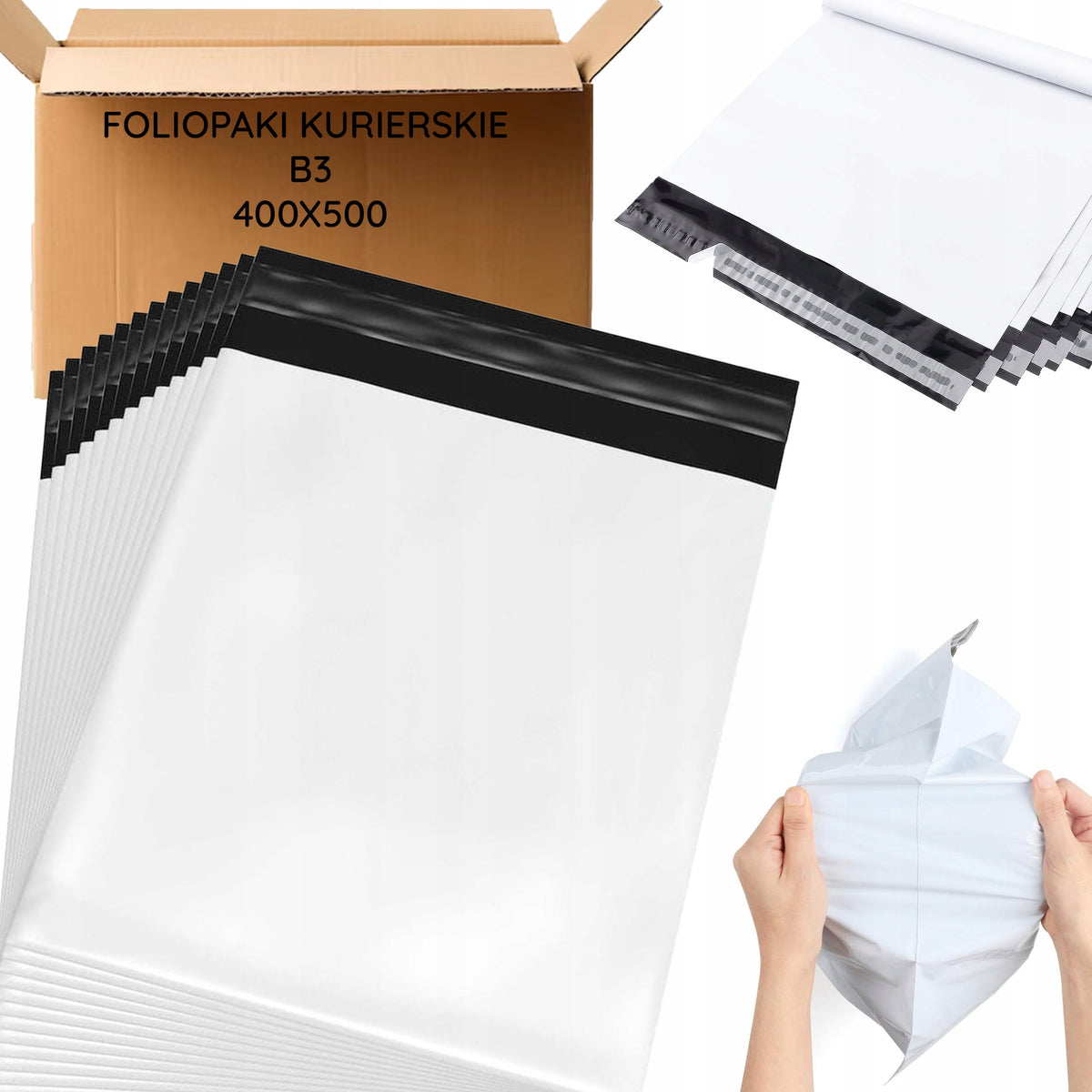 FOIL PACKS COURIER SHIPPING PROTECTIVE FILMS B3 400x500 50 PCS THICK WHITE Packaging status original