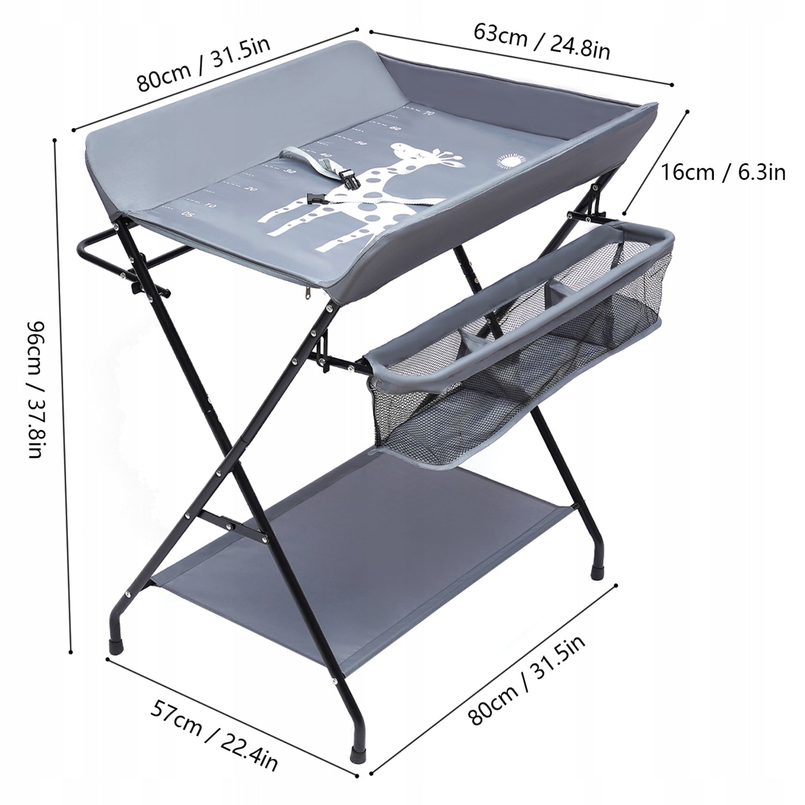 FOLDABLE BABY DIAPER CHANGING TABLE STRONG LOAD BEARING CAPACITY 57*80*96CM Manufacturer code 005012