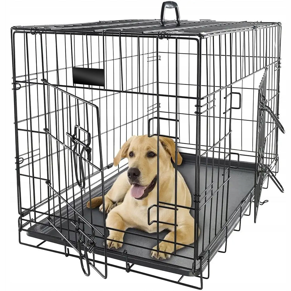 FOLDABLE DOG CAGE LARGE STRONG XL 42" PEN Length 109 cm