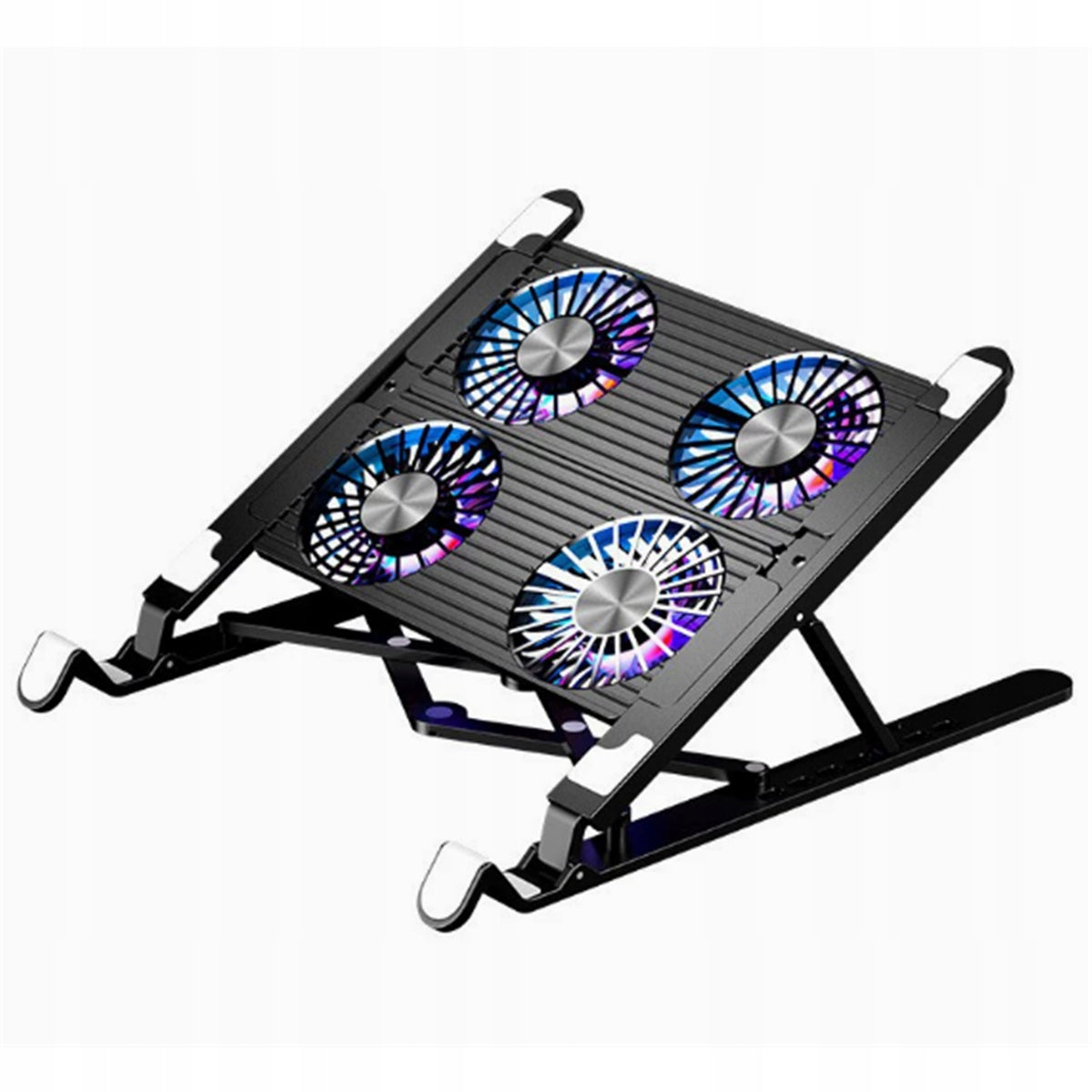FOLDABLE LAPTOP COOLING PAD PORTABLE STAND FAN BLACK