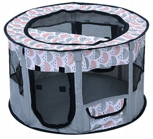 FOLDABLE LIGHTWEIGHT PLAYPEN BED DOG CAT CAGE 2 ENTRANCES SIZE M EAN (GTIN) 5906893905482
