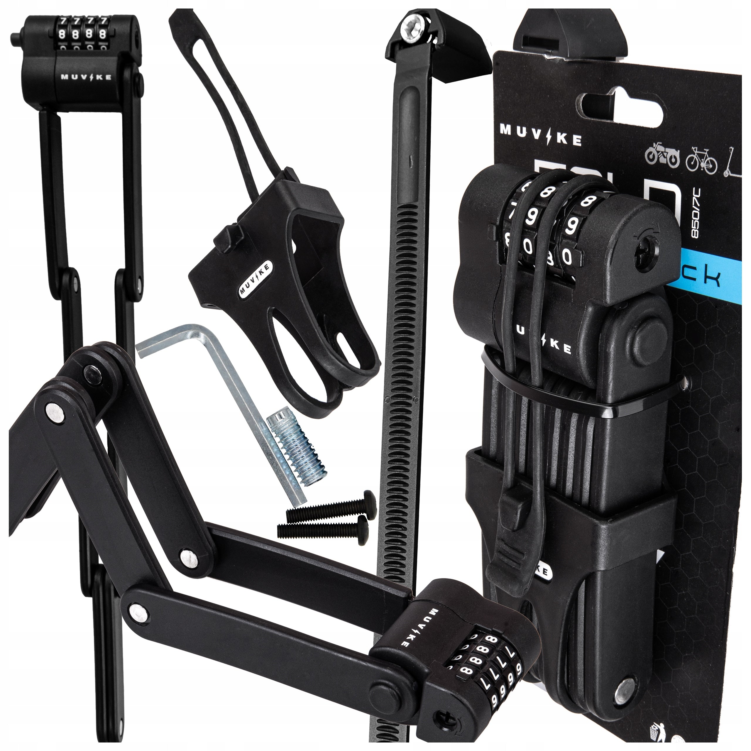 FOLDING BICYCLE CLASP 85cm 7mm PER CODE WITH HANDLE MUVIKE FOLD 850/7C