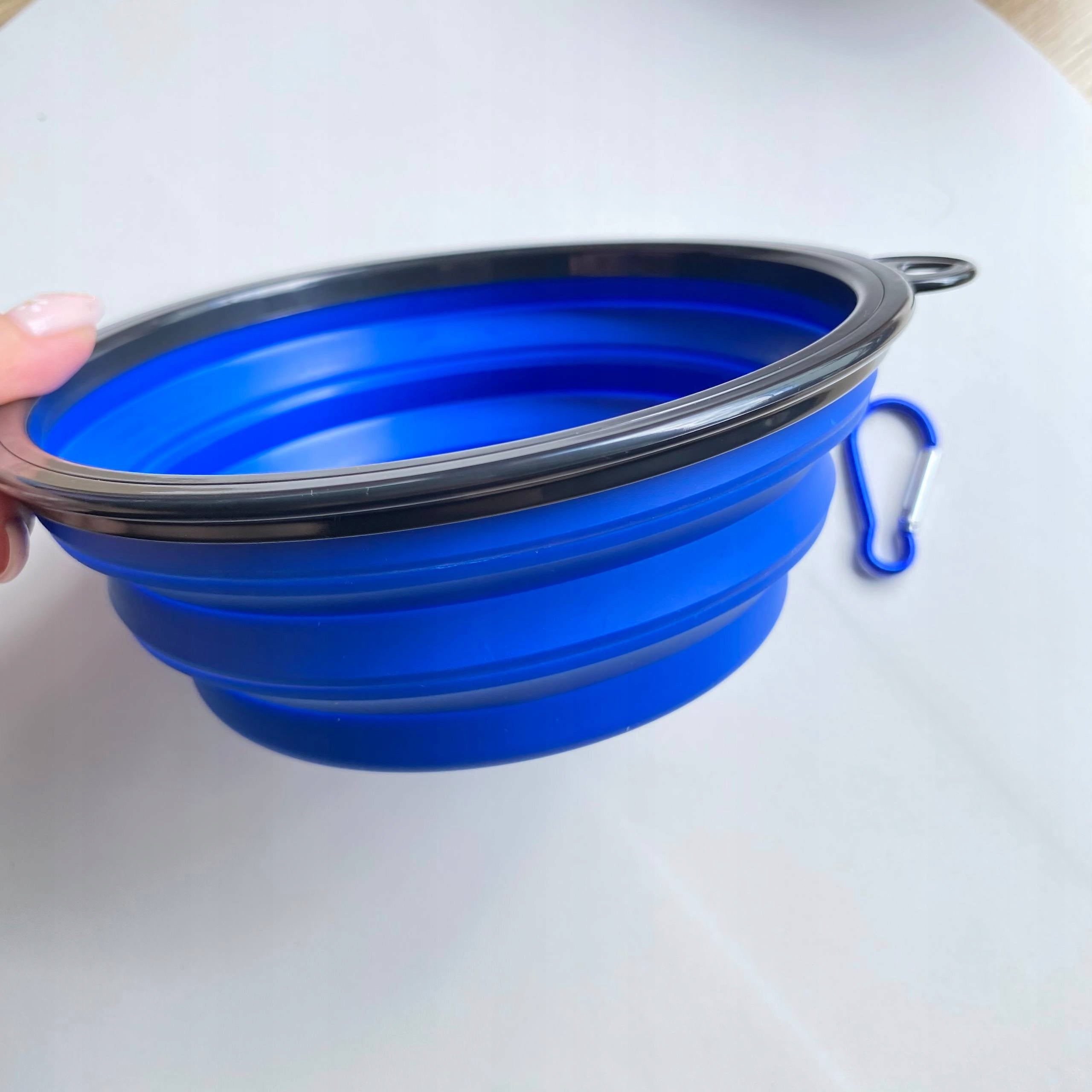 FOLDING BOWL DOG CAT TOURIST SILICONE BLUE 650 ml Packaging status original