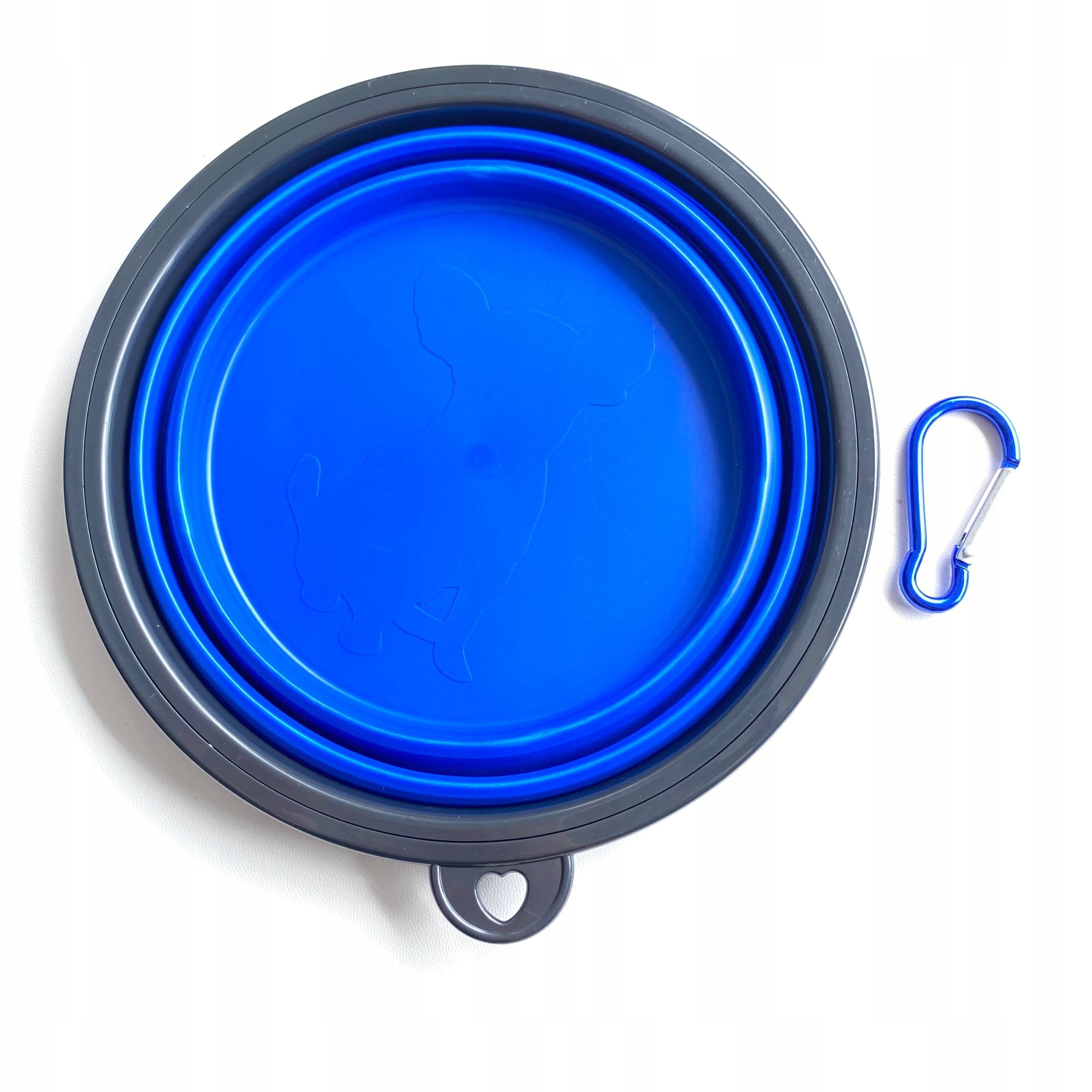 FOLDING BOWL DOG CAT TOURIST SILICONE BLUE 650 ml