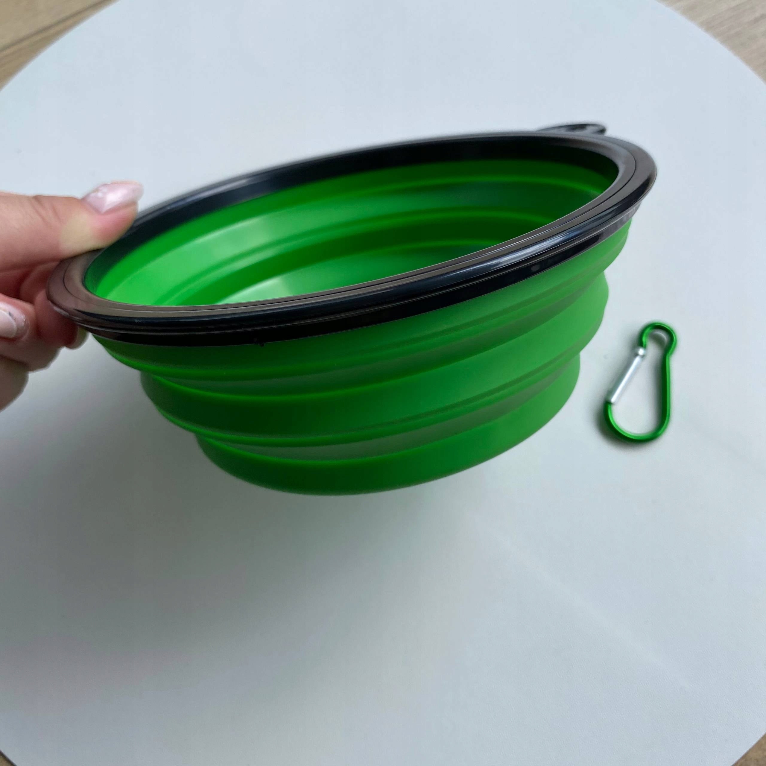 FOLDING BOWL DOG CAT TOURIST SILICONE GREEN 650 ml Packaging status original