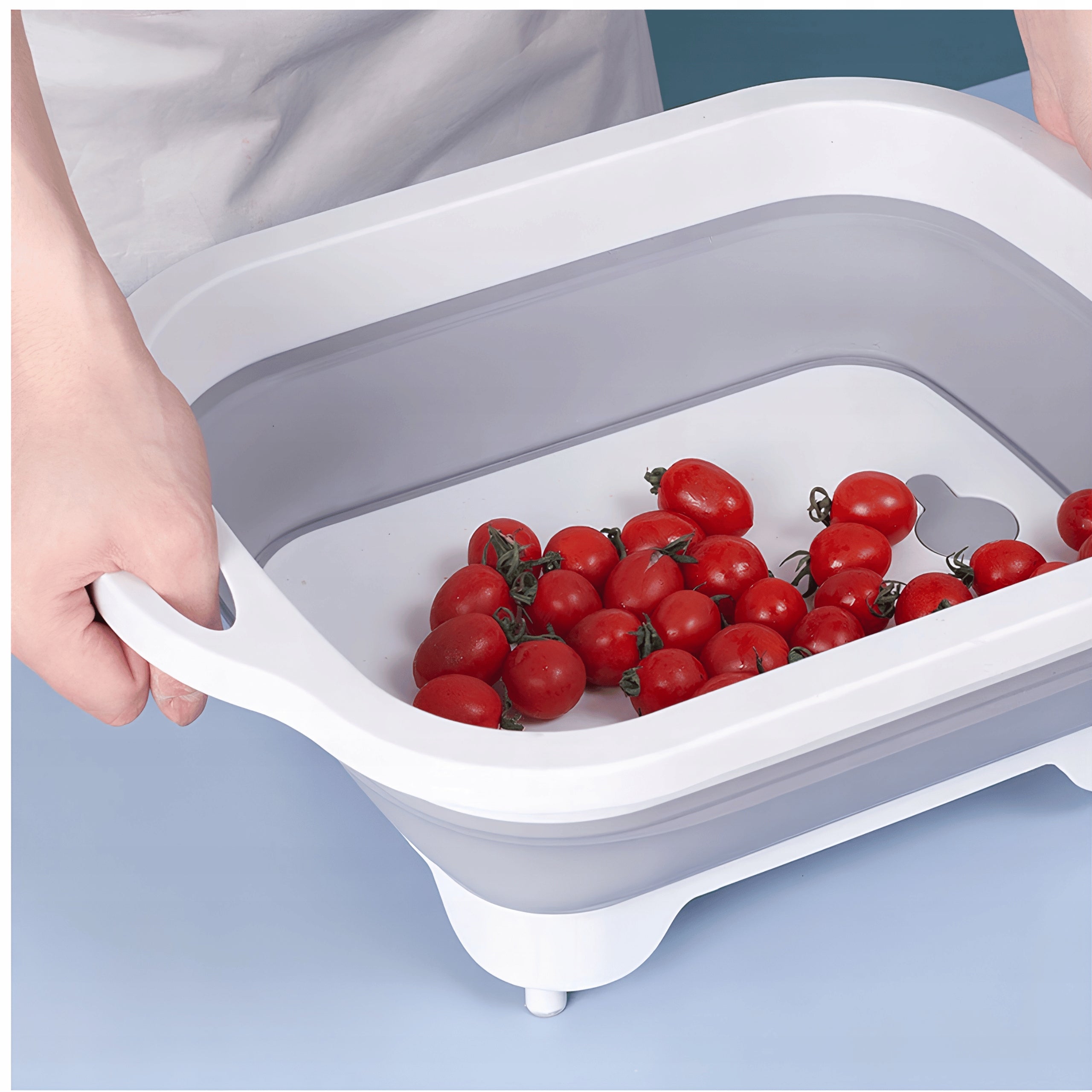 FOLDING BOWL WITH DRAIN TOURIST SILICONE CAMPING SINK 38,7 cm Brand no brand