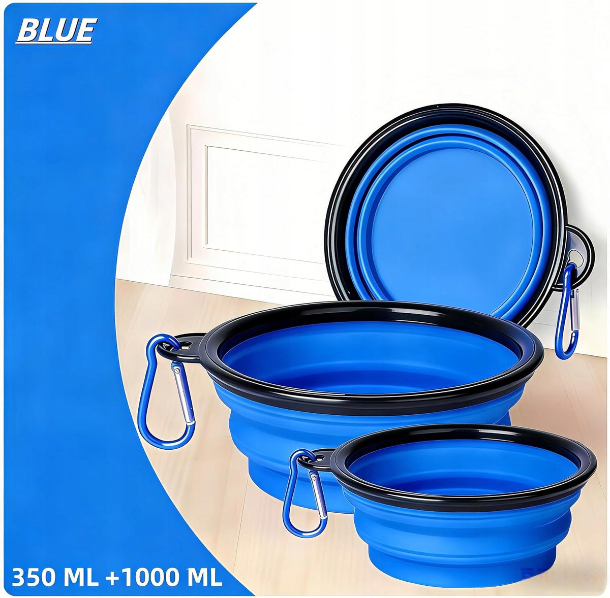 FOLDING CAT DOG BOWLS WITH CARABINER 2-PACK TRAVEL Manufacturer code MISKI PIES KOT SKŁADANE PODRÓŻNE KARABIŃ