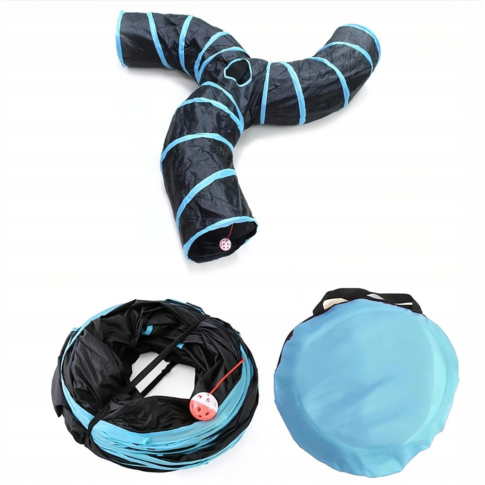 FOLDING CAT TUNNEL RUNNING FUN FOR SMALL ANIMALS PUPPY 80CM