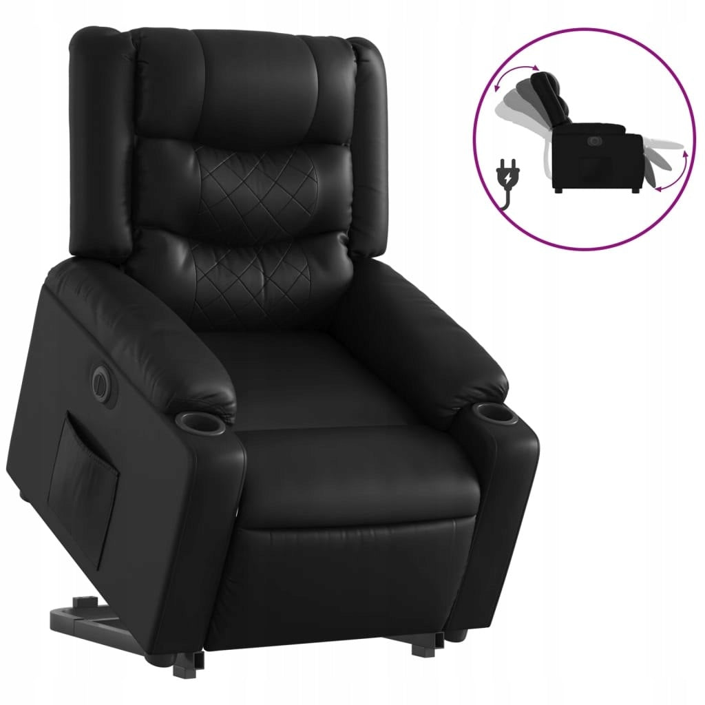 FOLDING CHAIR UPRIGHT ELECTRIC BLACK FAUX LEATHER Medical device no