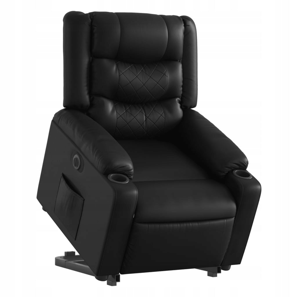 FOLDING CHAIR UPRIGHT ELECTRIC BLACK FAUX LEATHER Packaging status original
