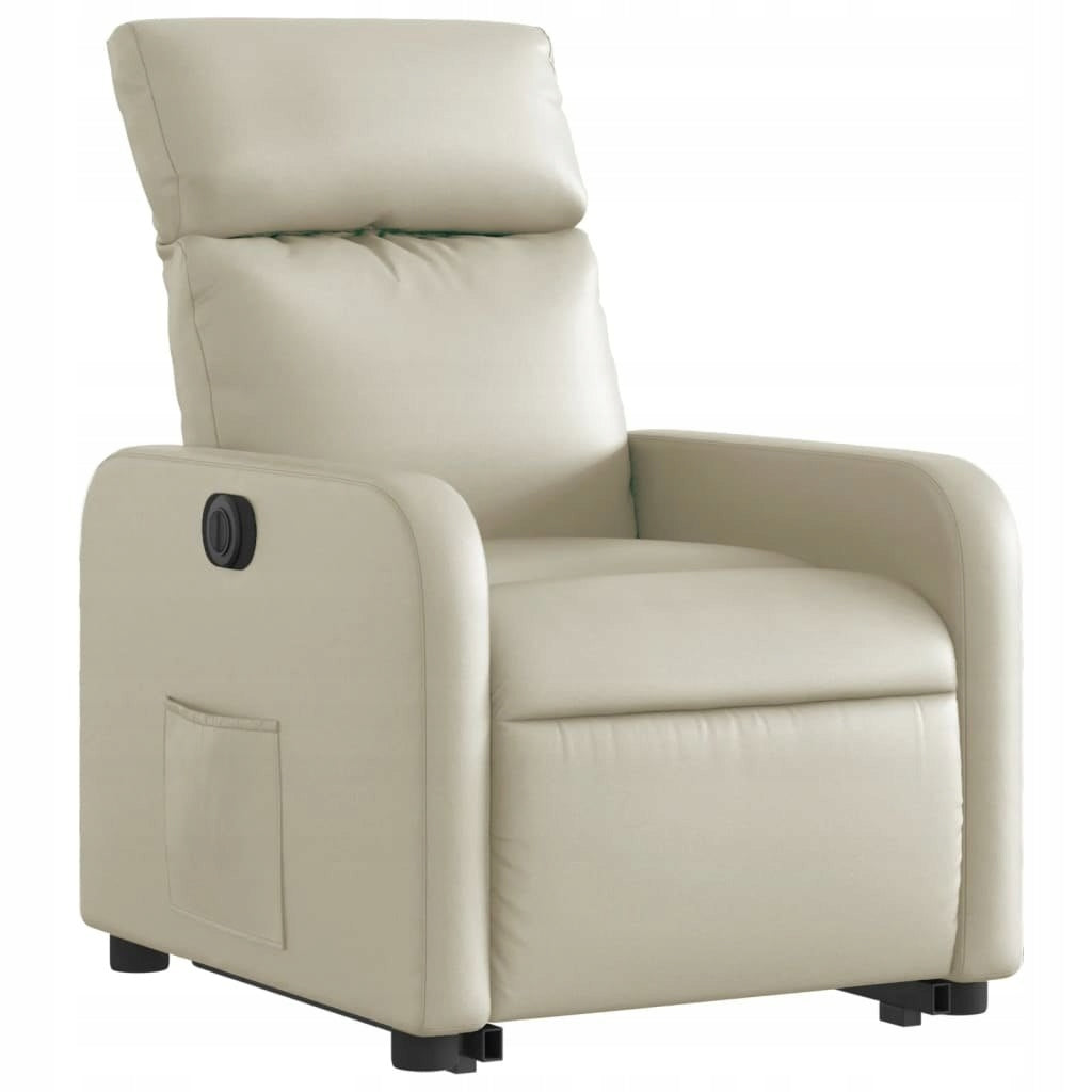 FOLDING CHAIR UPRIGHT ELECTRIC CREAM FAUX LEATHER Packaging status original