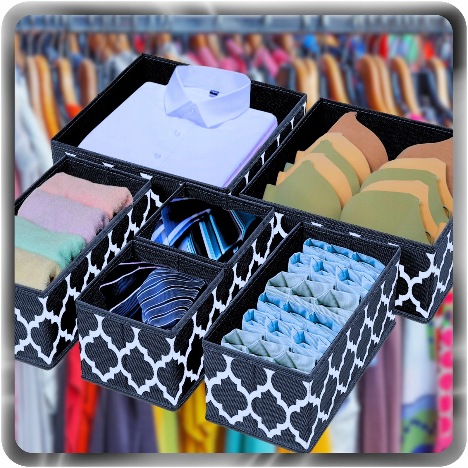 FOLDING COMPARTMENT CONTAINERS FOR DRAWER CLOSET ORGANIZERS SET OF 6 Brand no brand