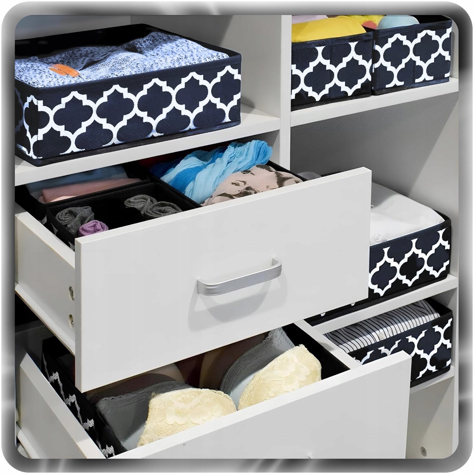 FOLDING COMPARTMENT CONTAINERS FOR DRAWER CLOSET ORGANIZERS SET OF 6 Kind drawer organizer