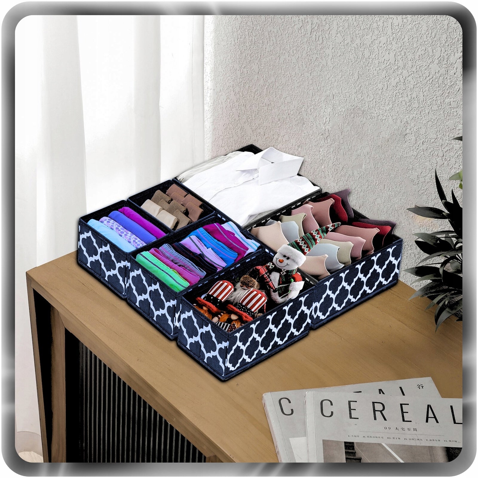 FOLDING COMPARTMENT CONTAINERS FOR DRAWER CLOSET ORGANIZERS SET OF 6 Number of pieces 6 pcs