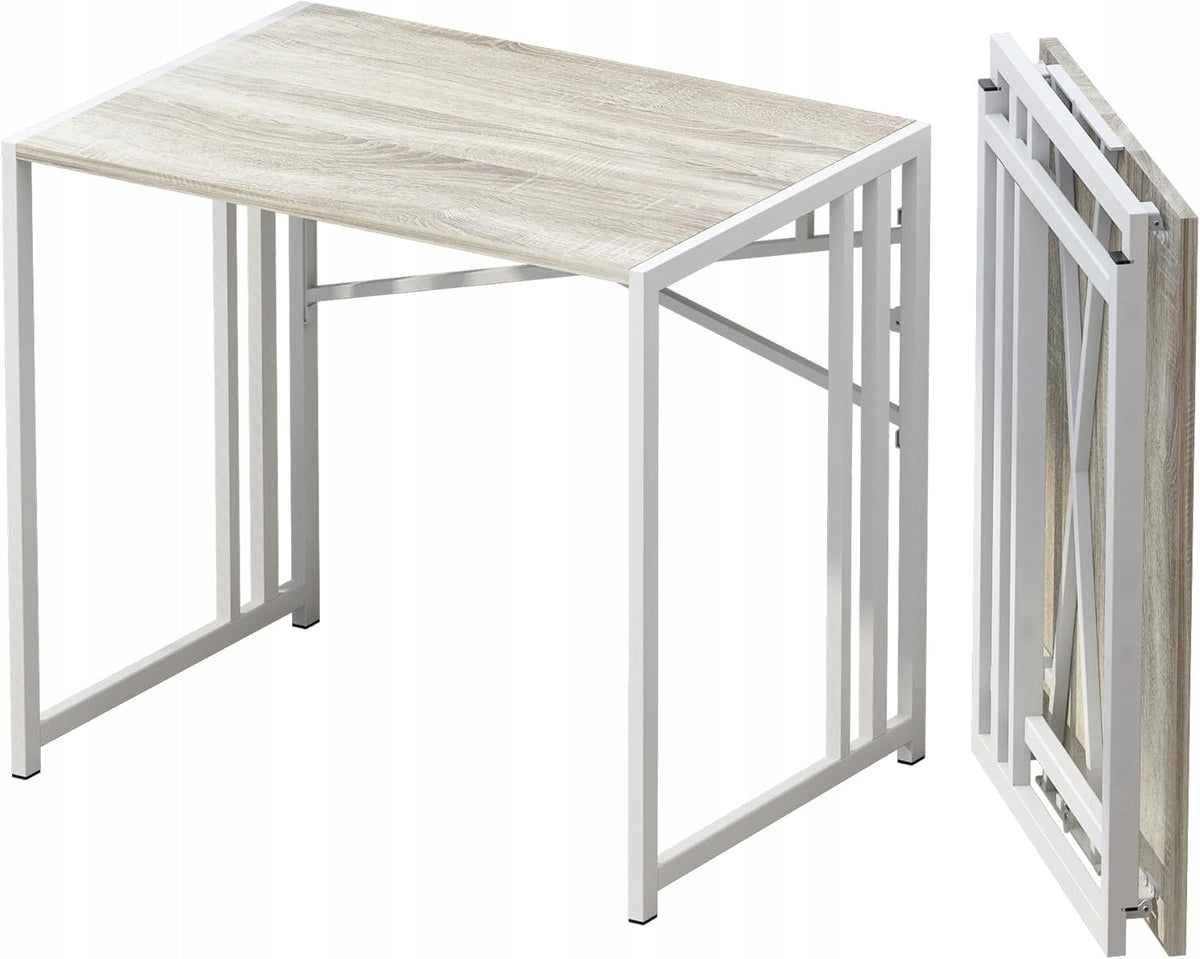 FOLDING DESK 80x40 cm PORTABLE TABLE WITHOUT ASSEMBLY WHITE TABLE for learning