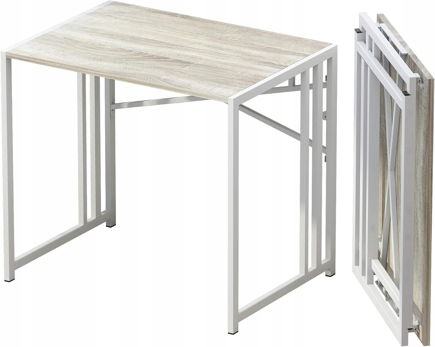FOLDING DESK 80x40 cm PORTABLE TABLE WITHOUT ASSEMBLY WHITE TABLE for learning