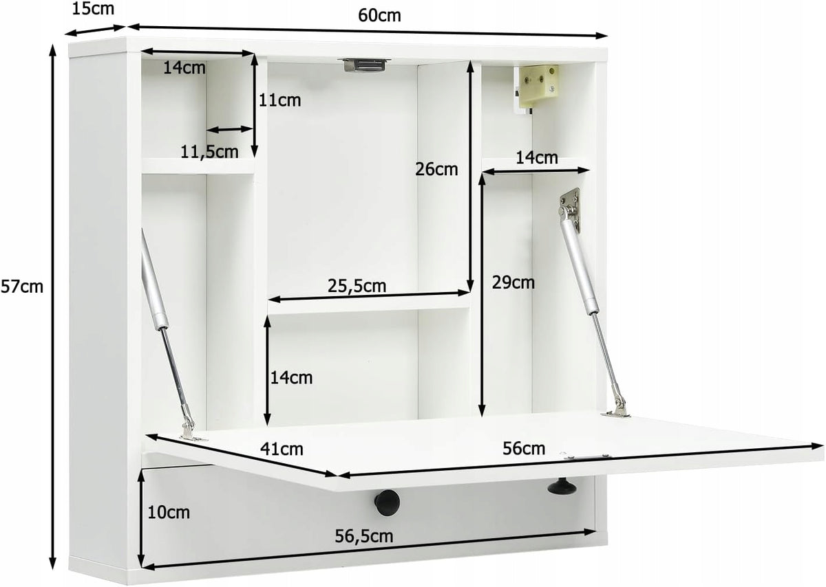 FOLDING DESK WALL HANGING TABLE PERFECT FOR SPACE SAVING WHITE EAN (GTIN) 0099678990355