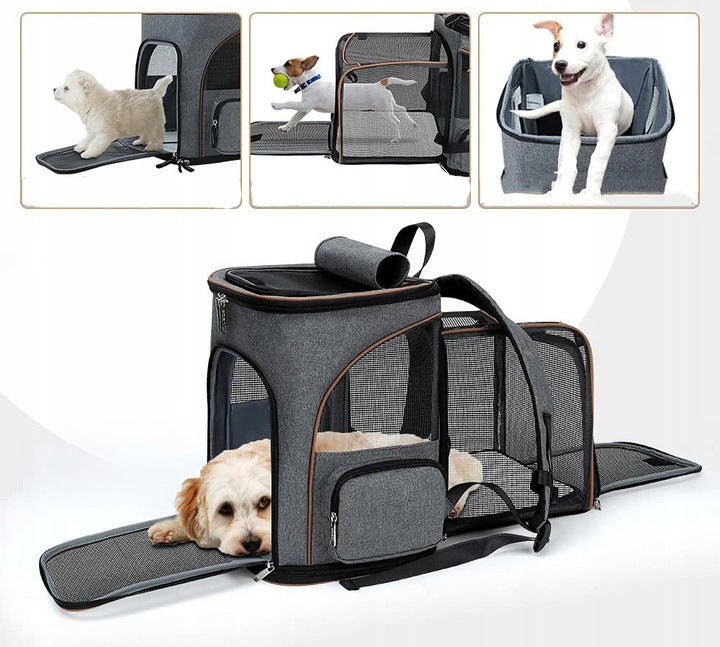FOLDING DOG TRANSPORTER RABBIT CAT PLAYPEN VENTILATION BACKPACK Product height 43 cm