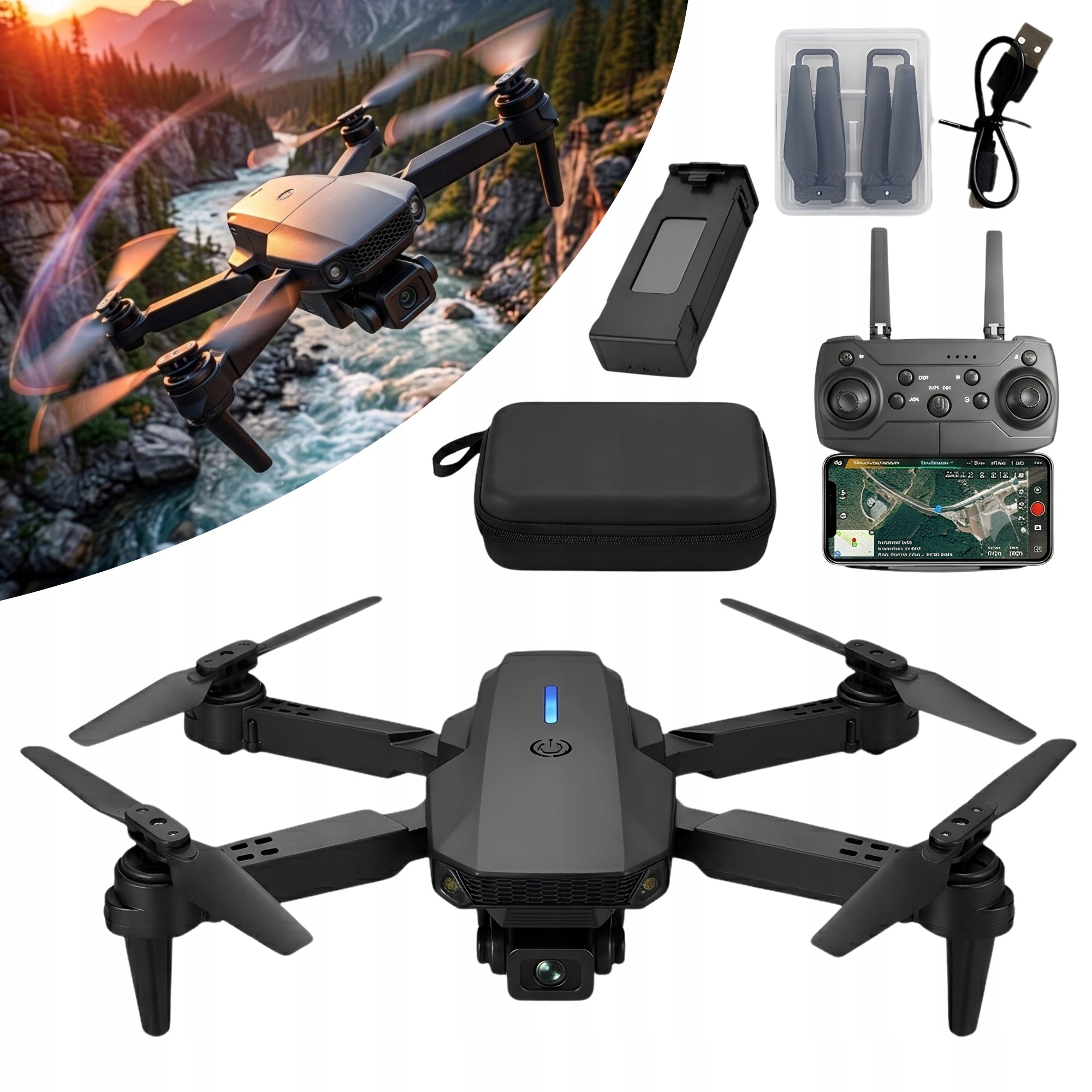 FOLDING DRONE WITH WIFI HD CAMERA REMOTE CONTROLLED