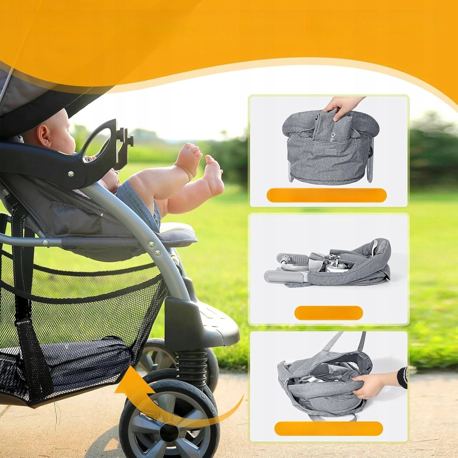 FOLDING FEEDING CHAIR ATTACHED TO TABLE TRAVEL SEAT LIGHTWEIGHT Packaging status original