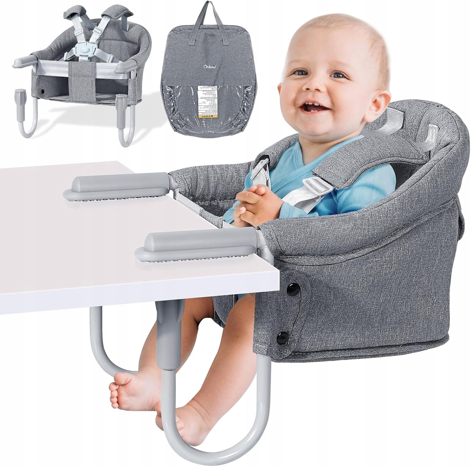 FOLDING FEEDING CHAIR ATTACHED TO TABLE TRAVEL SEAT LIGHTWEIGHT