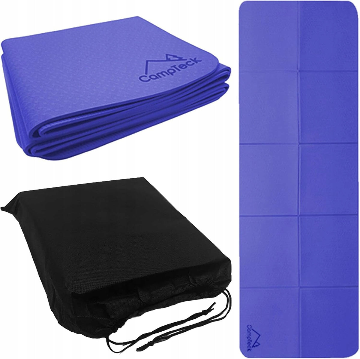 FOLDING FITNESS YOGA MAT PORTABLE TRAVEL NON-SLIP PURPLE
