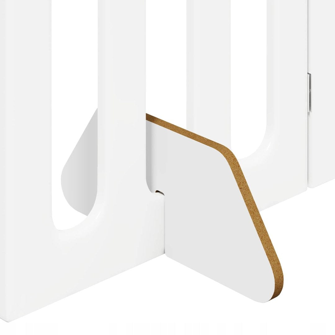 FOLDING GATE BARRIER FOR ANIMALS 4 EL. WHITE 201X38X90CM PANEL Kind playpen