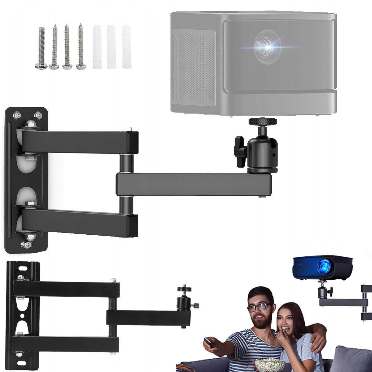 FOLDING HANGER PROJECTOR HOLDER BLACK WITHSTANDS 3 KG