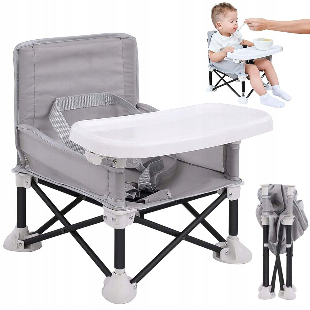 FOLDING HIGH CHAIR WITH TRAY STRAPS AND POCKET 31*31*37CM