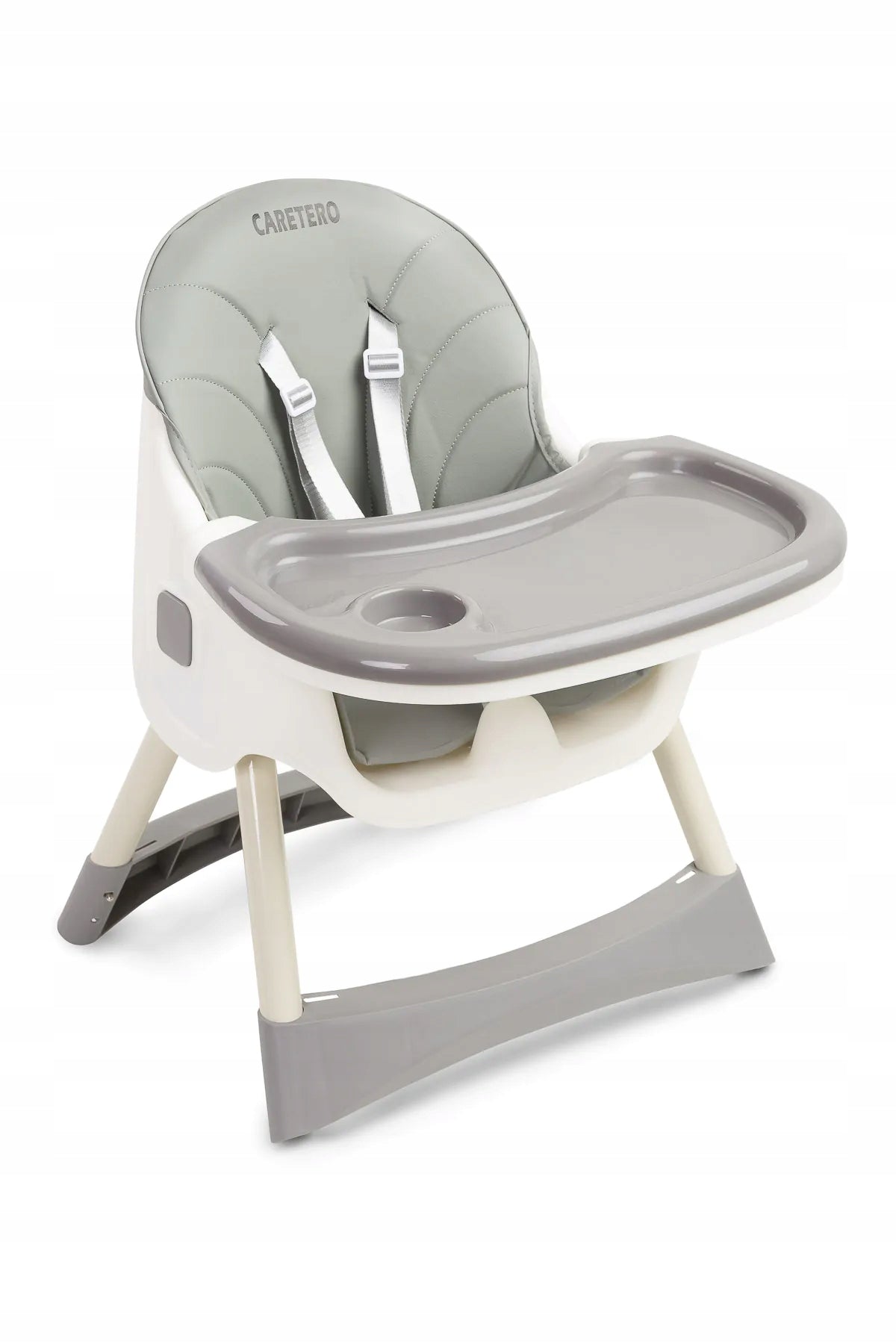 FOLDING HIGHCHAIR & FEEDING SEAT 2in1 2x tray basket grey Brand Caretero