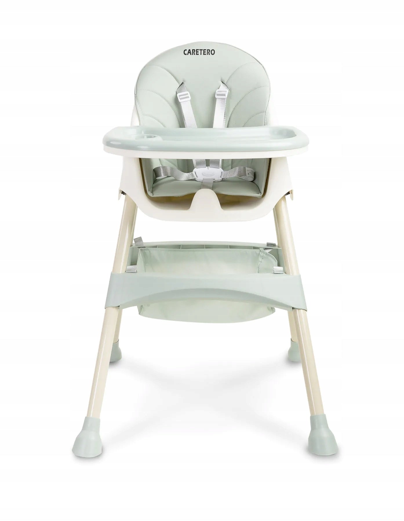 FOLDING HIGHCHAIR Seat 2in1 2x tray mint basket Brand Caretero