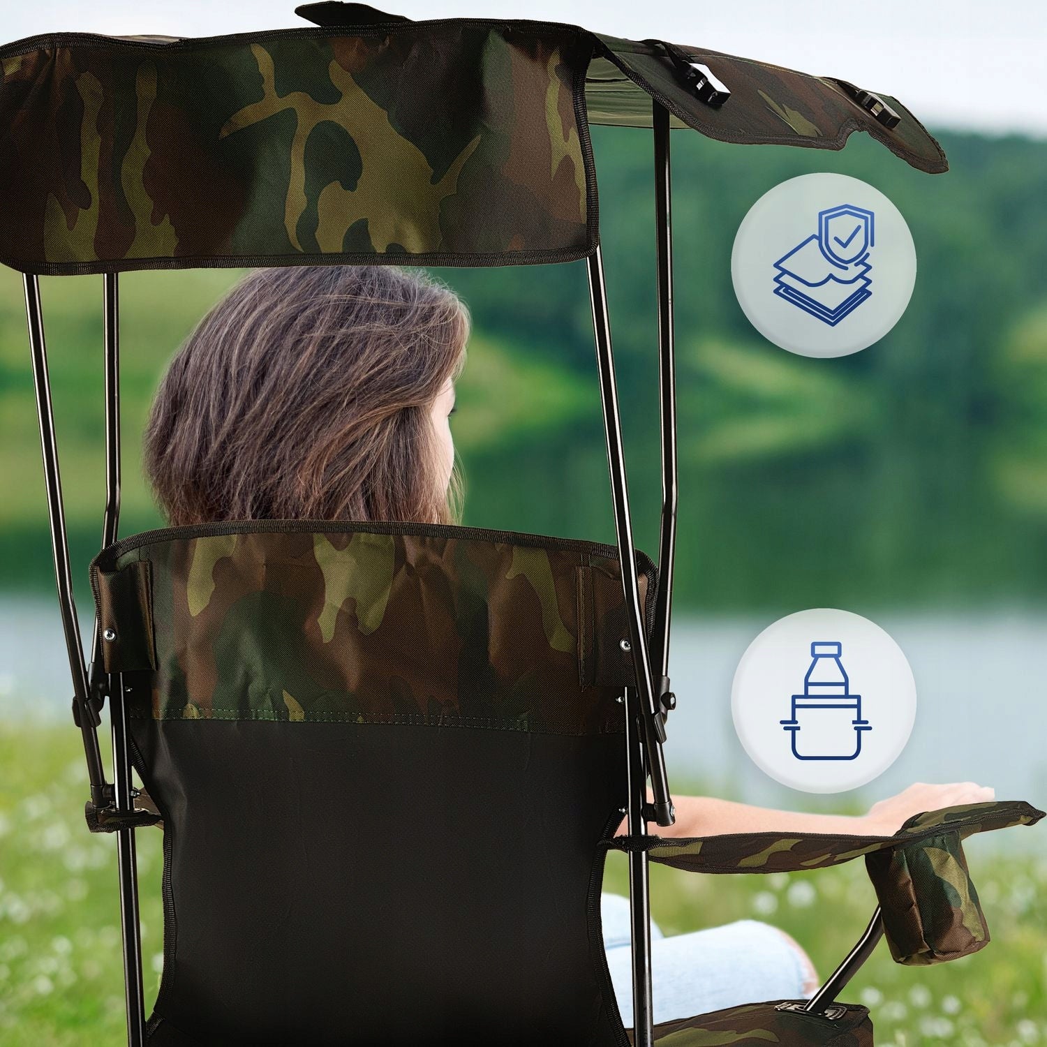 FOLDING HIKING CHAIR WITH BACKREST AND CAMPING VISOR Manufacturer code O-42462