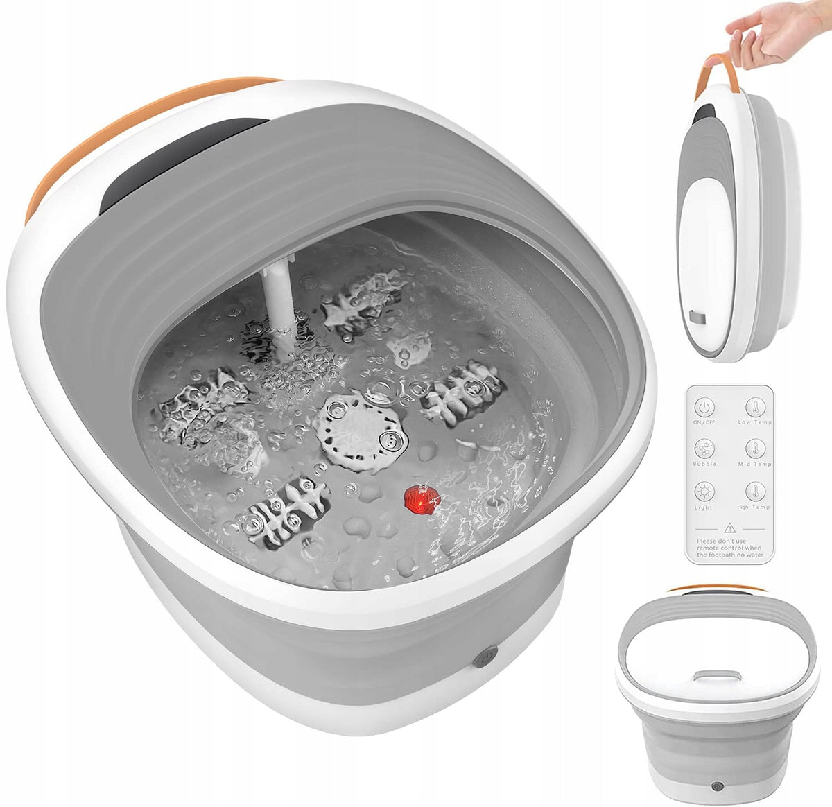 FOLDING INFRARED FOOT WATER MASSAGER + REMOTE CONTROL