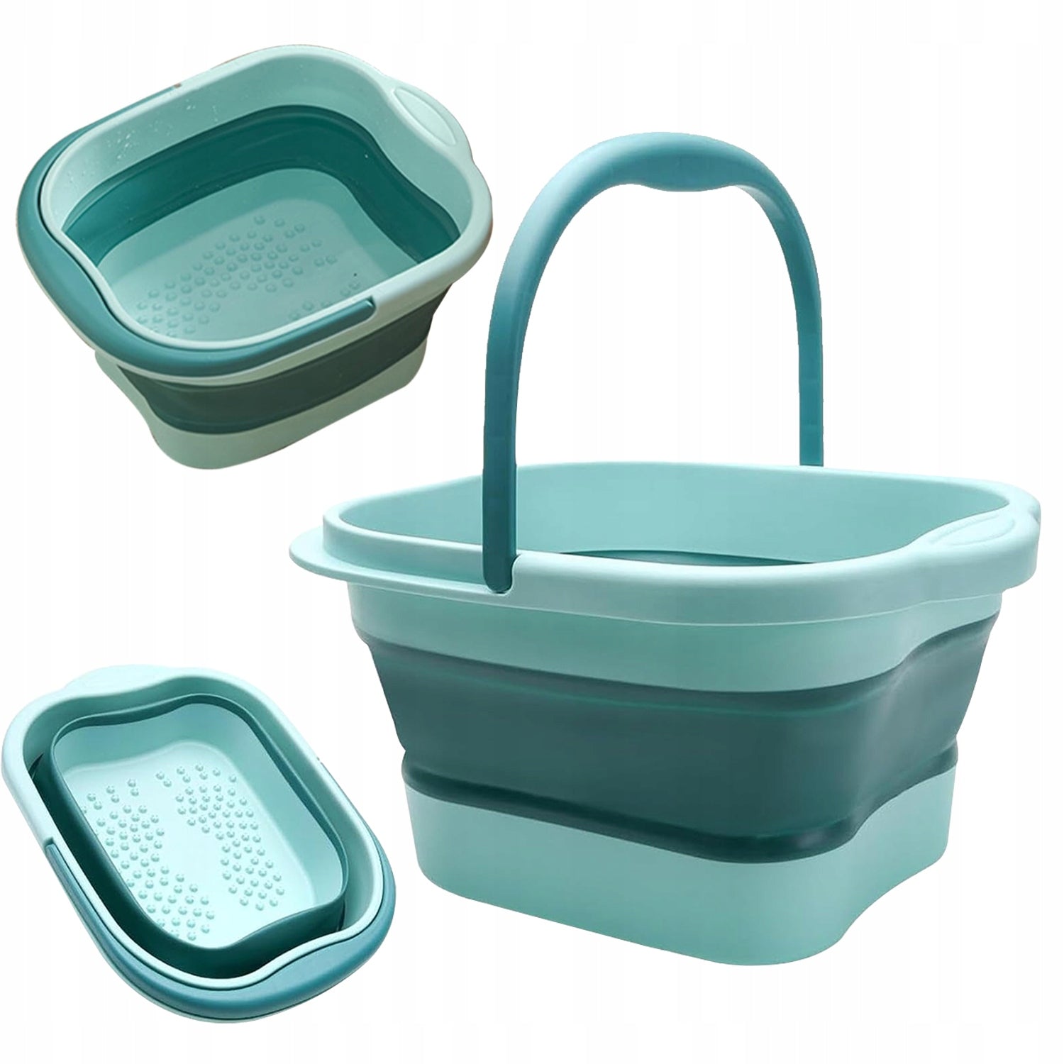 FOLDING LAUNDRY BASKET BOWL FOLDING SILICONE PELVIC BATHTUB 15L
