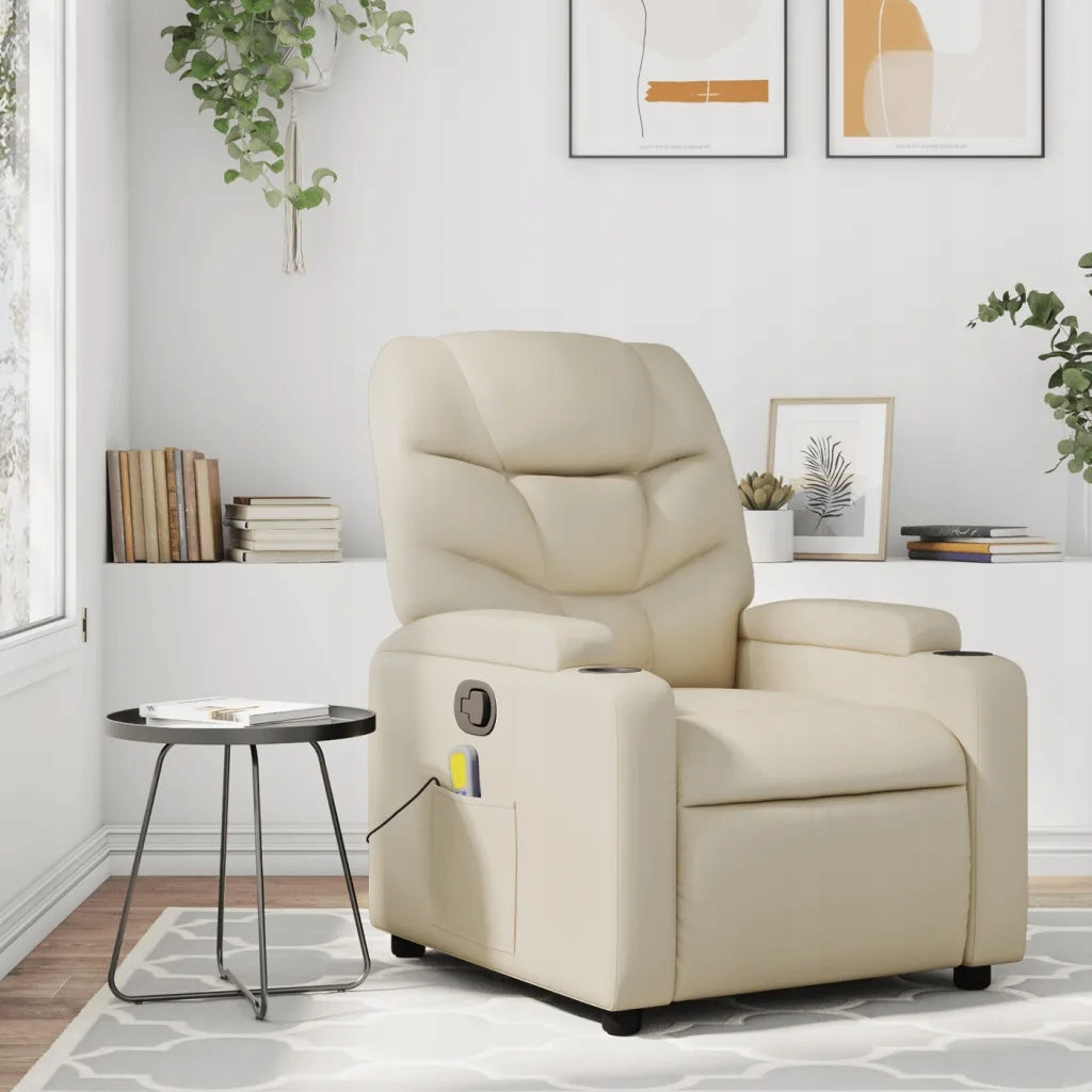 FOLDING MASSAGE CHAIR CREAM ARTIFICIAL LEATHER Kind nape, back and neck