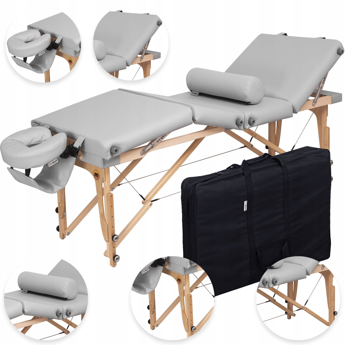 FOLDING MASSAGE TABLE from MOV - MANUAL - 4 sections roller bag