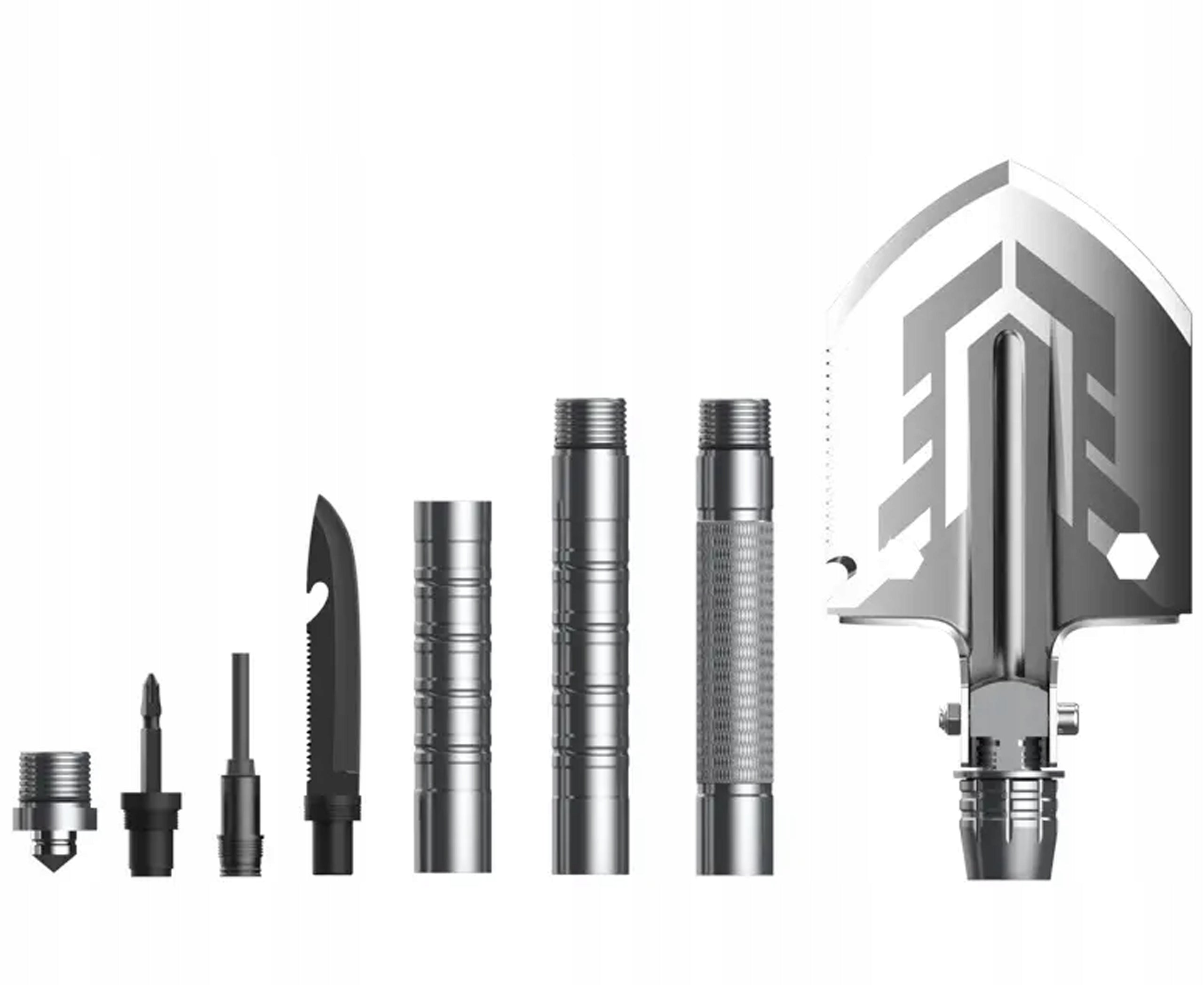 FOLDING MILITARY SURVIVAL SHOVEL MULTIFUNCTIONAL + 16IN1 ESSENTIAL Packaging status original