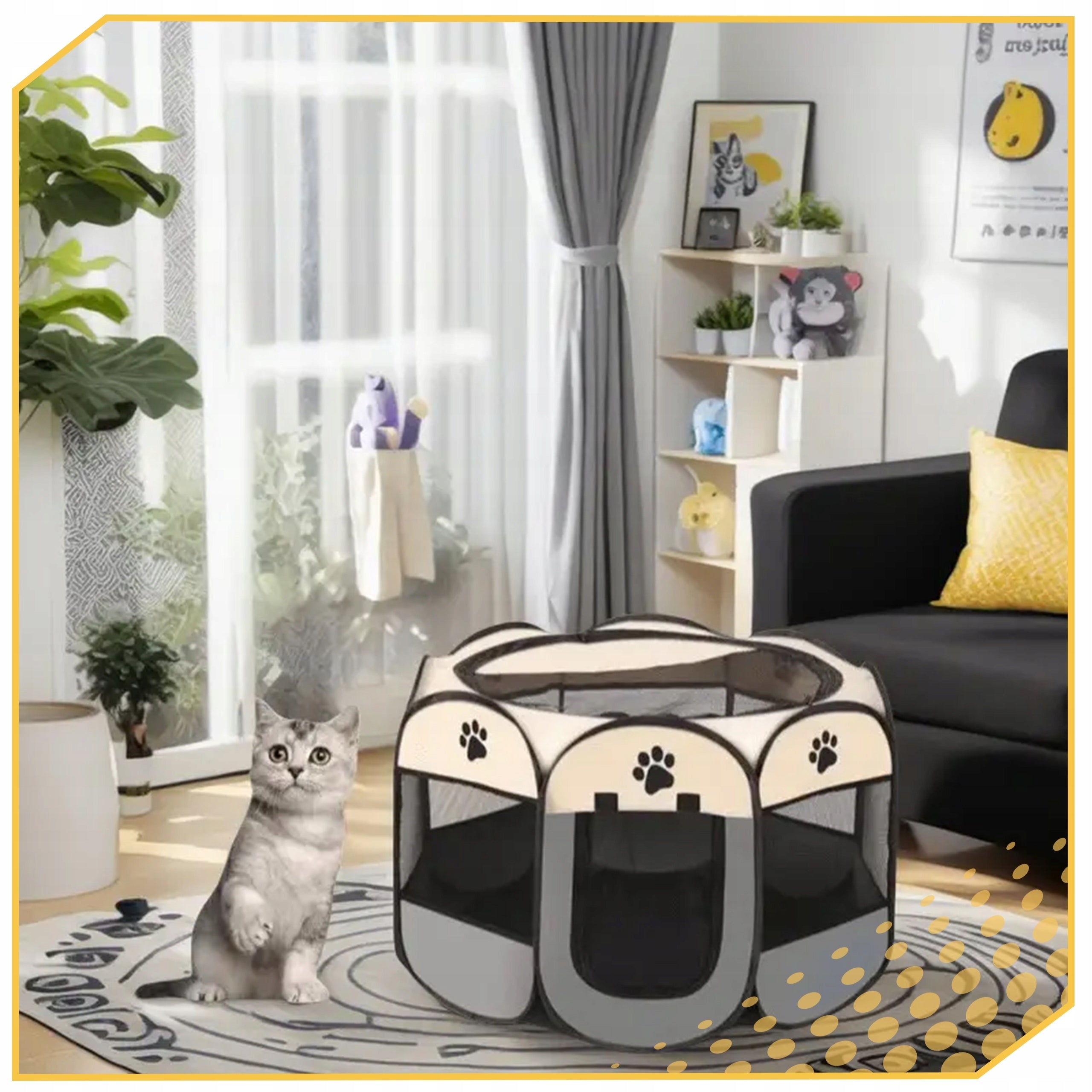FOLDING PLAYPEN LIGHT FOR CAT RABBIT PUPPIES BED FOR HOME XL Length 74 cm