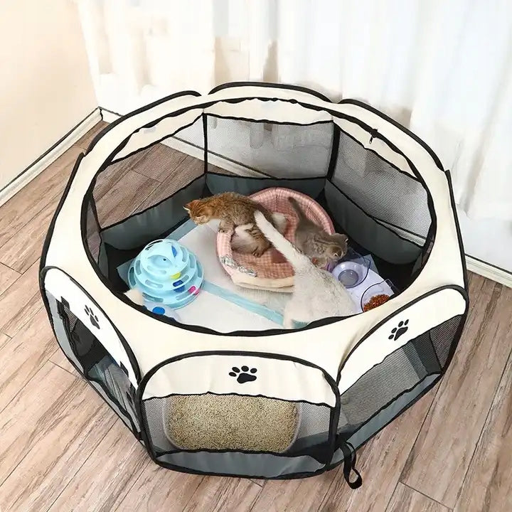 FOLDING PLAYPEN LIGHT FOR DOG CAT RAIL PUPPIES BED FOR HOME 70x70 Product width 70 cm