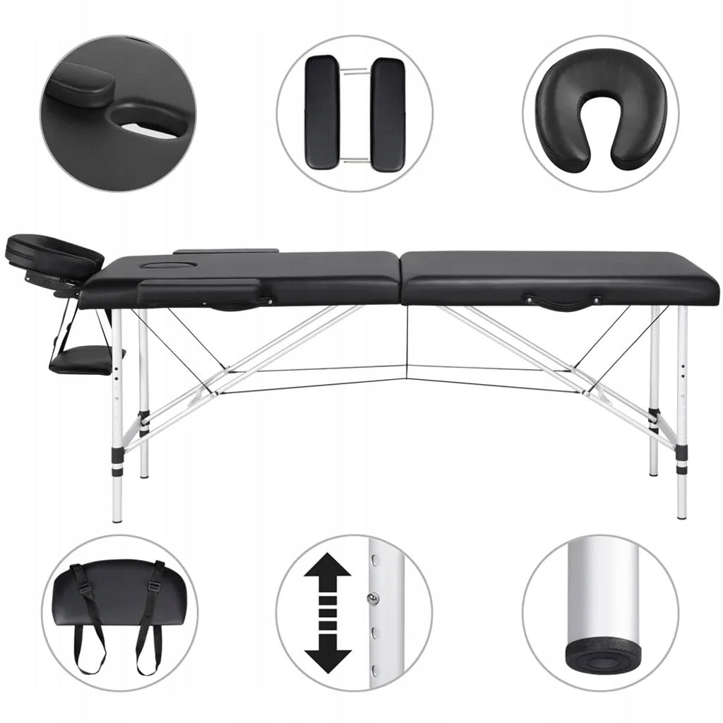 FOLDING PORTABLE MASSAGE TABLE YAHEETECH BLACK 591838BK EAN (GTIN) 4099917031821